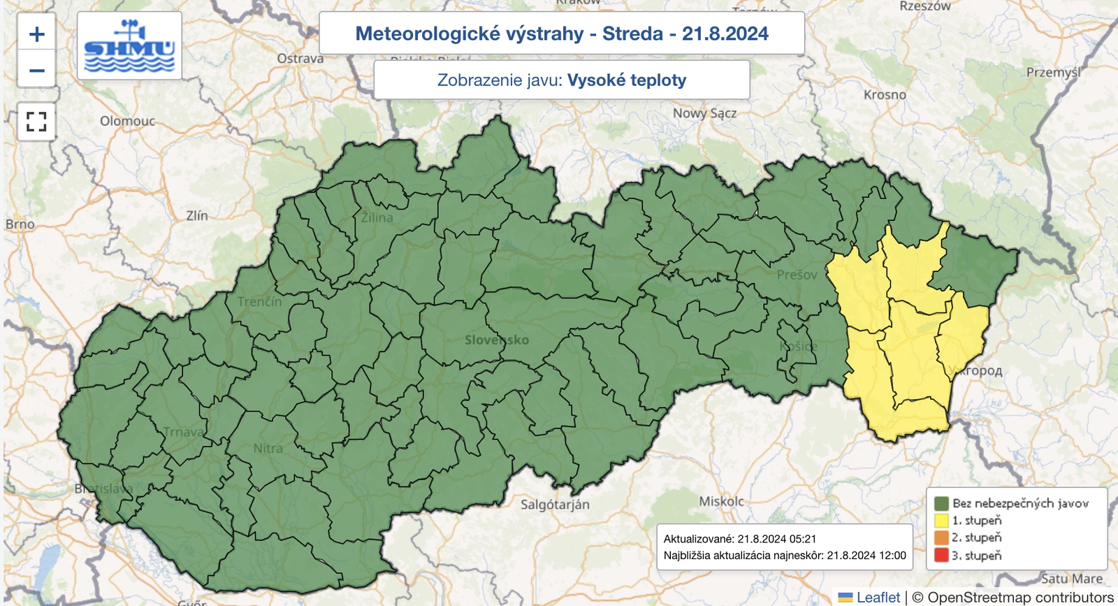 Na väčšine Slovenska hrozia