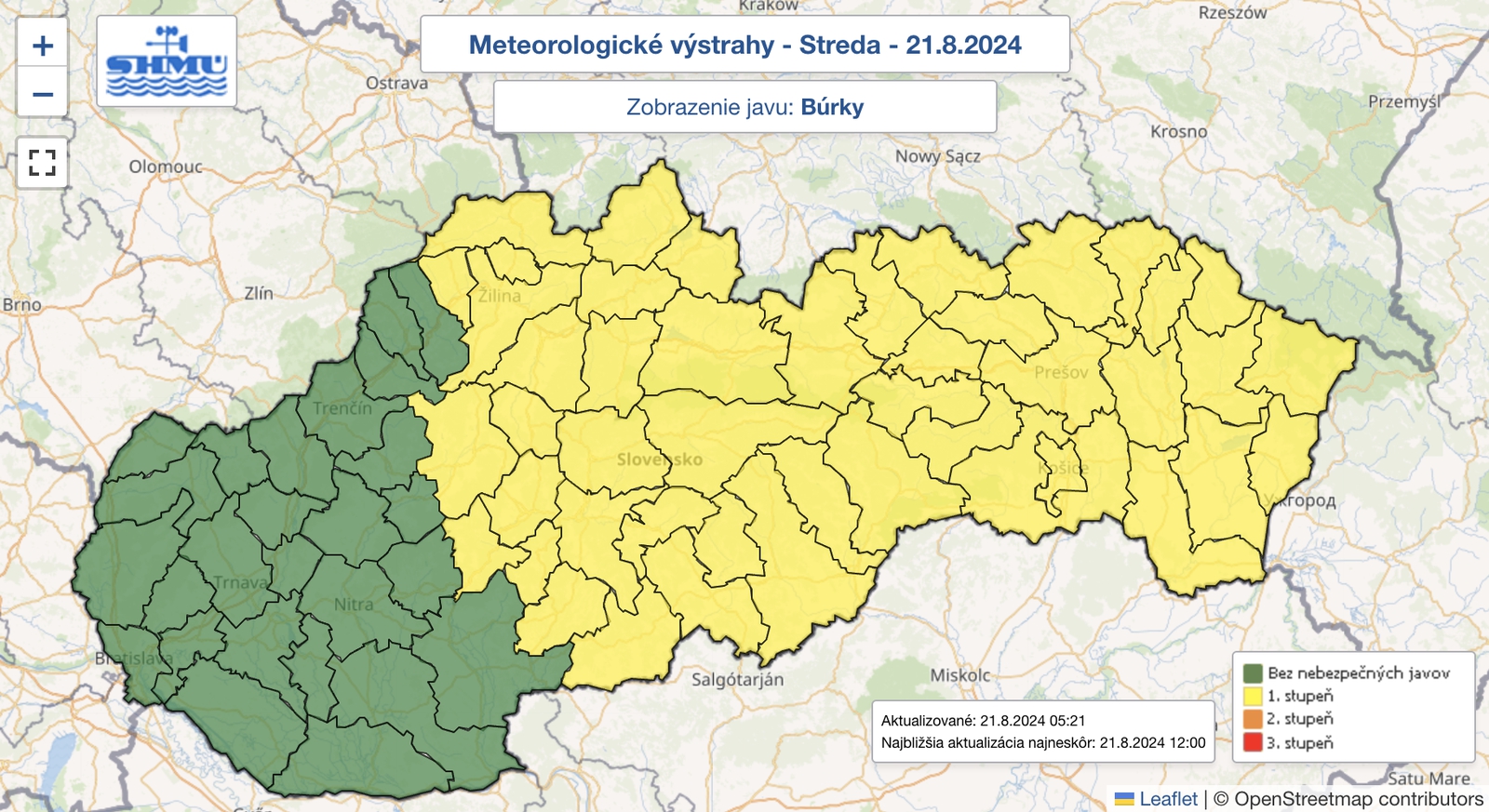 Na väčšine Slovenska hrozia