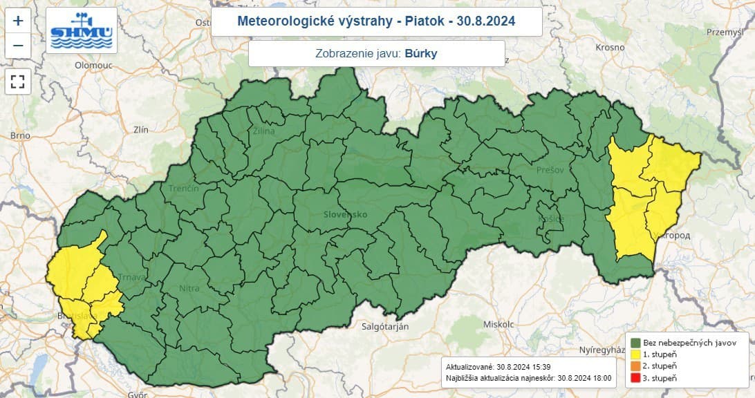 Meteorológovia upozorňujú na búrky: