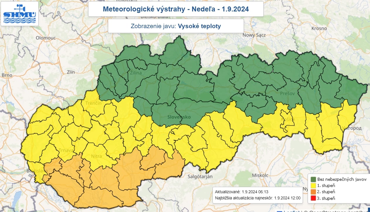 Teploty neklesnú ani dnes!