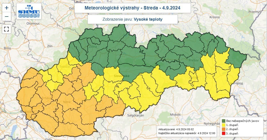 Viaceré časti Slovenska potrápia