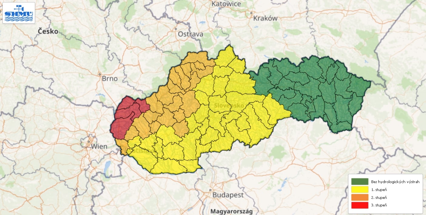 Na Záhorí platí hydrologická výstraha tretieho stupňa