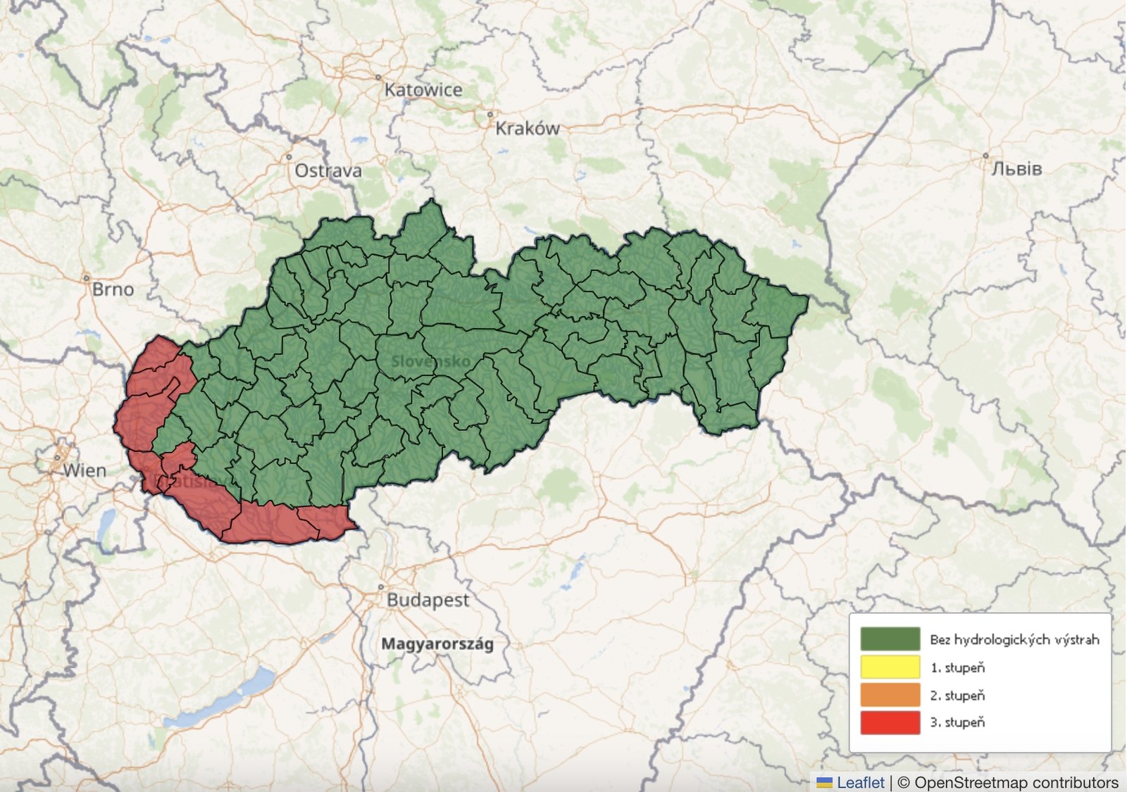 Meteorológovia vydali výstrahu 3. stupňa pred povodňami aj vo štvrtok 19.9.2024