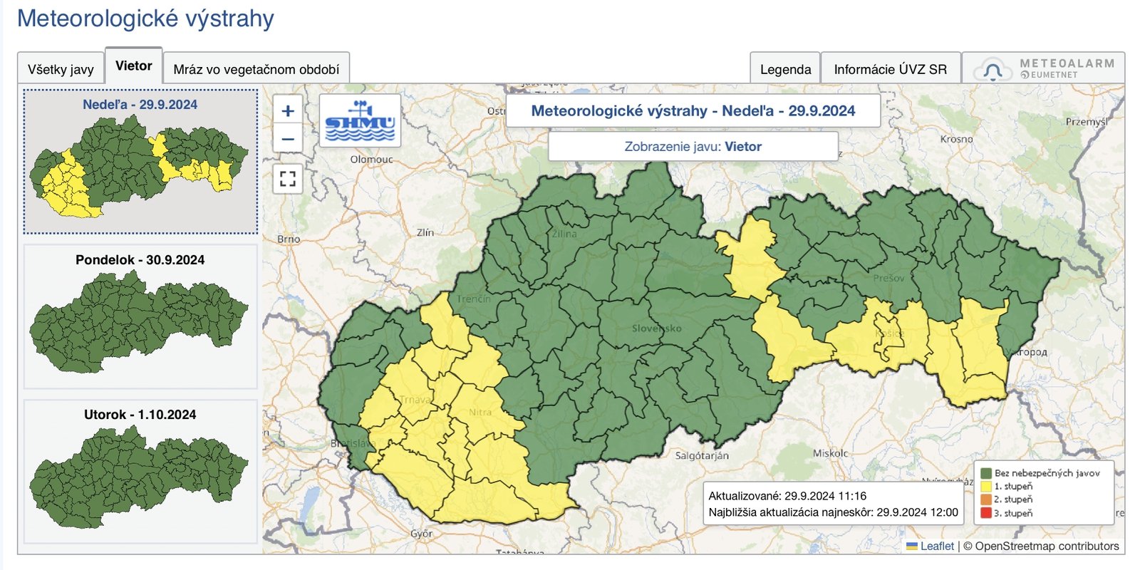 Na Slovensku udrel silný