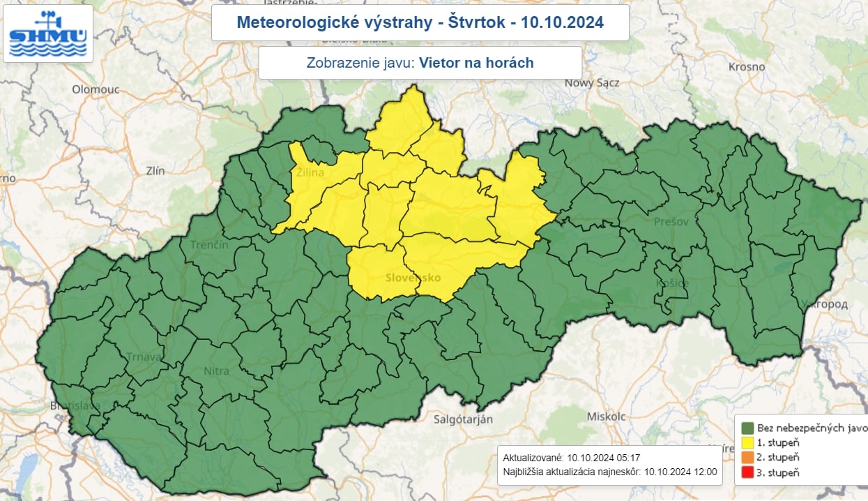 Sever Slovenska dnes potrápi