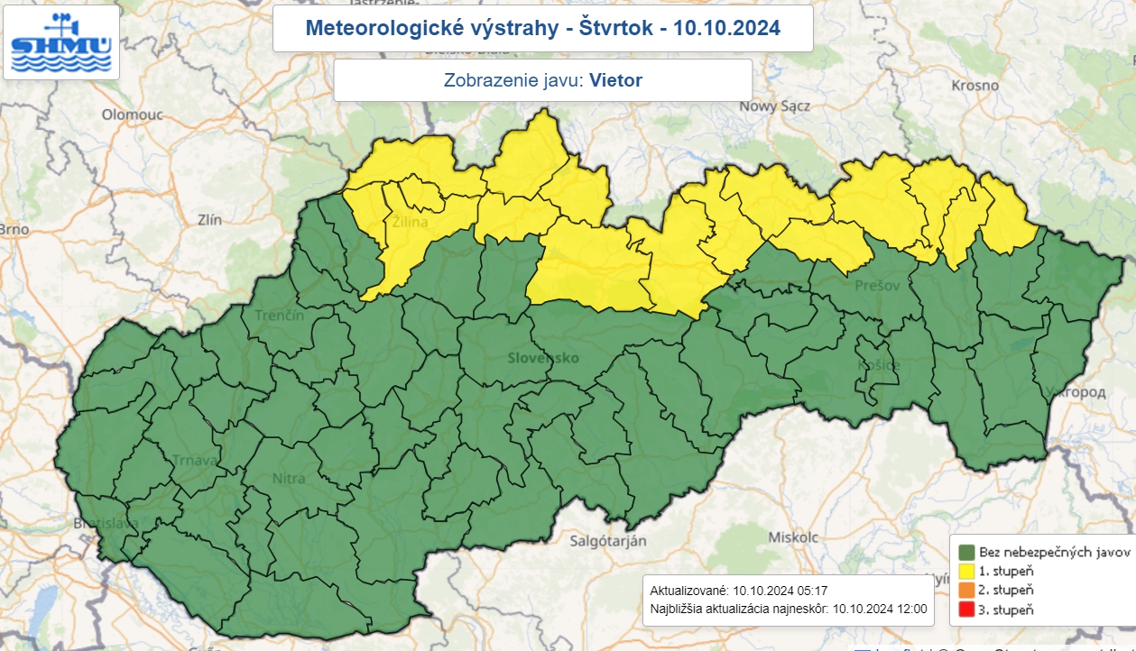 Sever Slovenska dnes potrápi