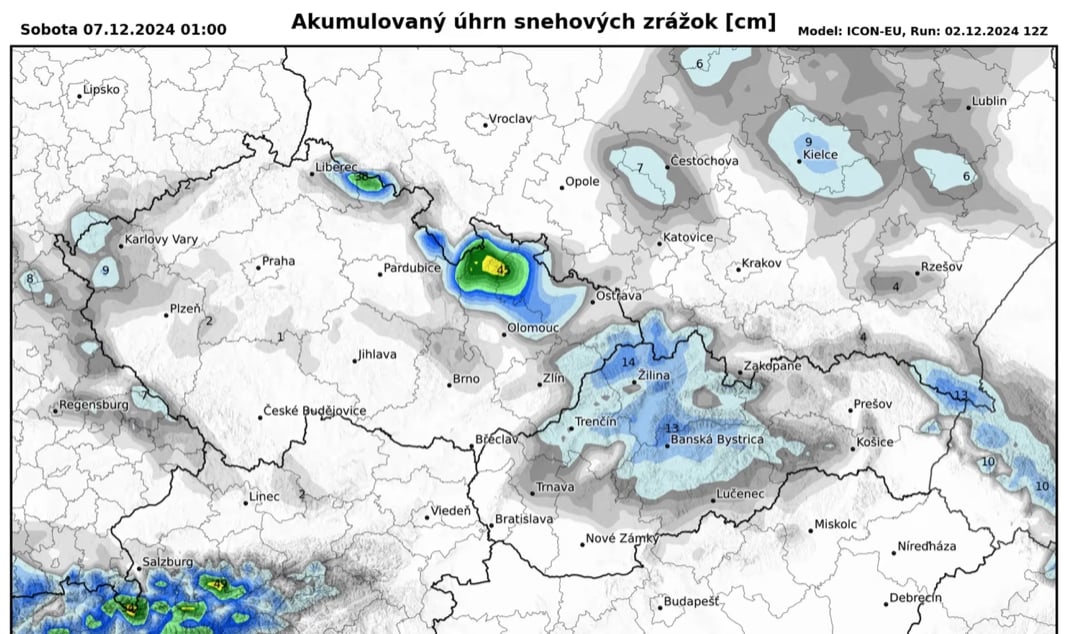 Snehové zrážky možno očakávať na našom území už v piatok