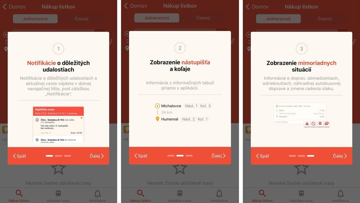 Cestujúci získa pri aktualizácii aplikácie informácie o nových funkcionalitách.