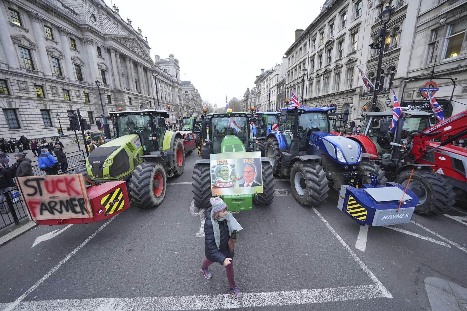 Protest farmárov v Británii.