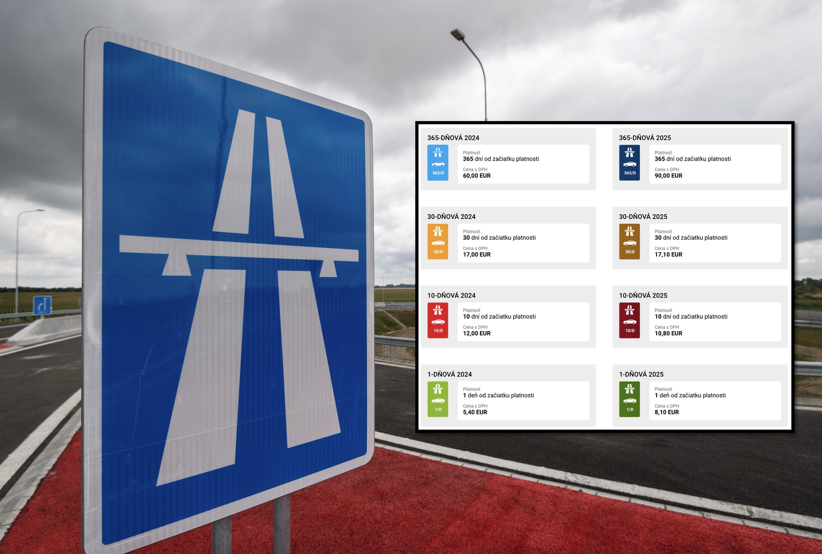 Ročná diaľničná za polovičnú