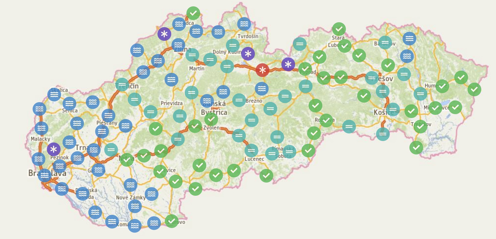 Cestné úseky na Slovensku