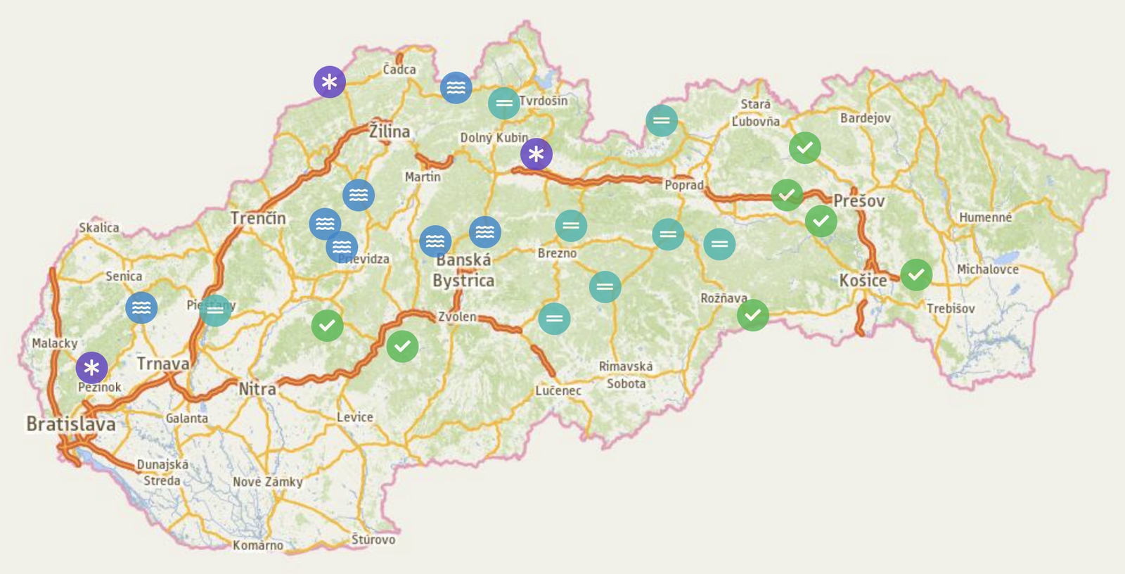 Cestné úseky na Slovensku