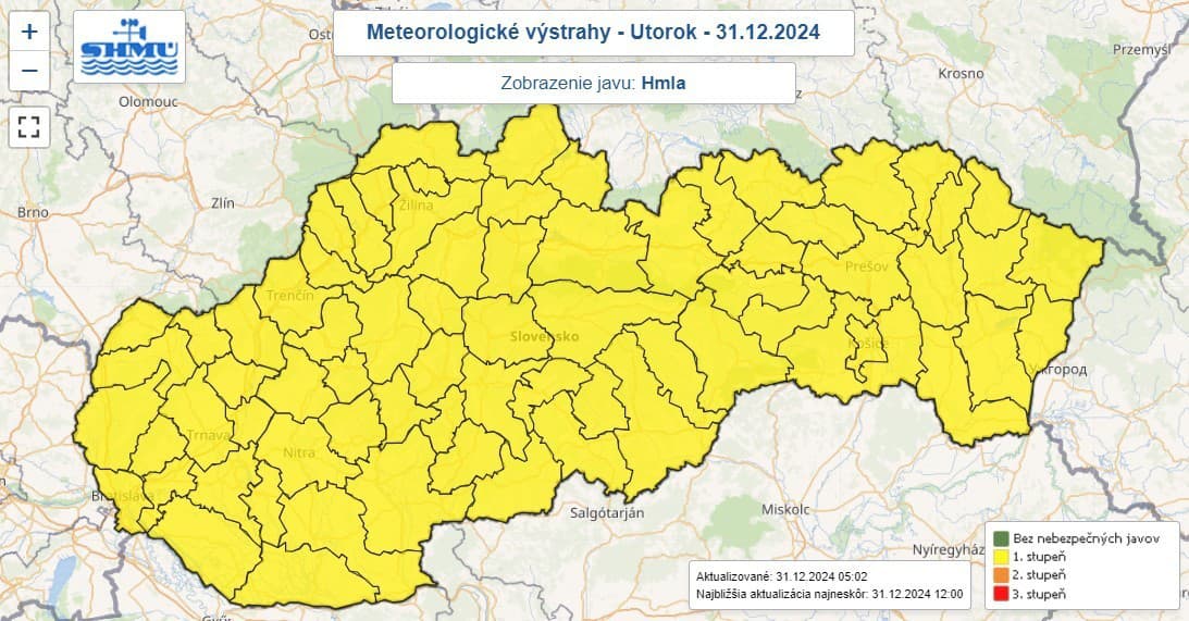 Vodiči, spozornite: Hmla a