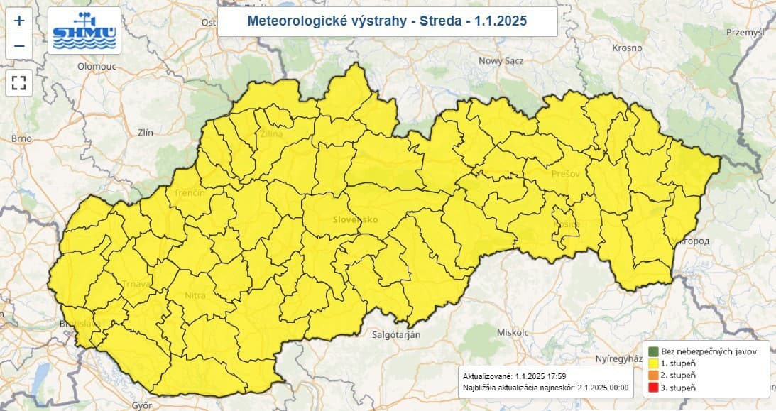 Poľadovica a hmla hrozí