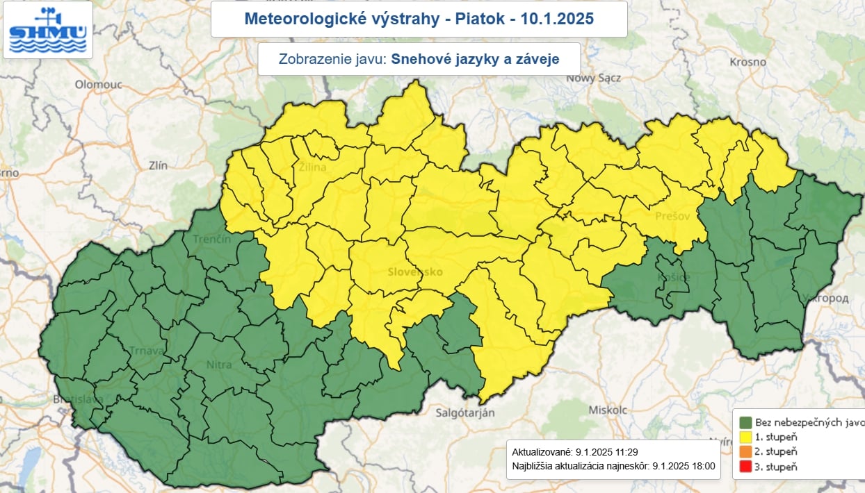 SHMÚ upozorňuje na vietor