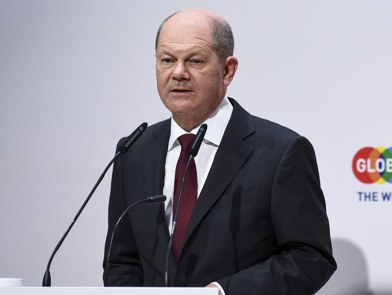 Olaf Scholz na summite Global Solutions v Berlíne