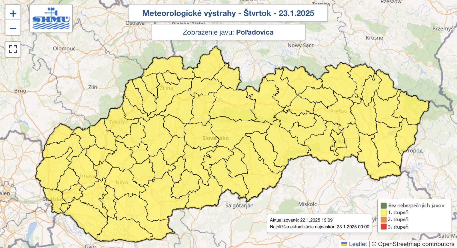 Na celom Slovensku naďalej