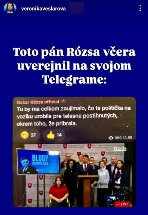 Rózsa urazil poslankyňu na