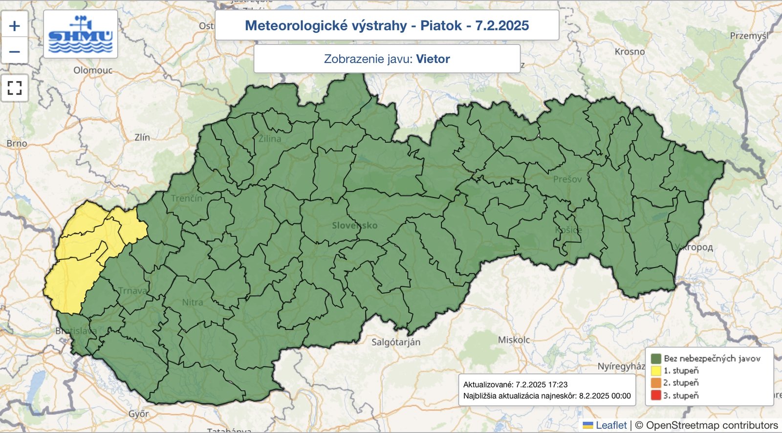 Na západnom Slovensku platí