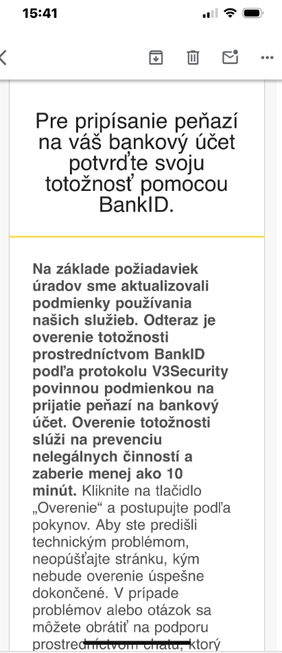 Príklad podvodu