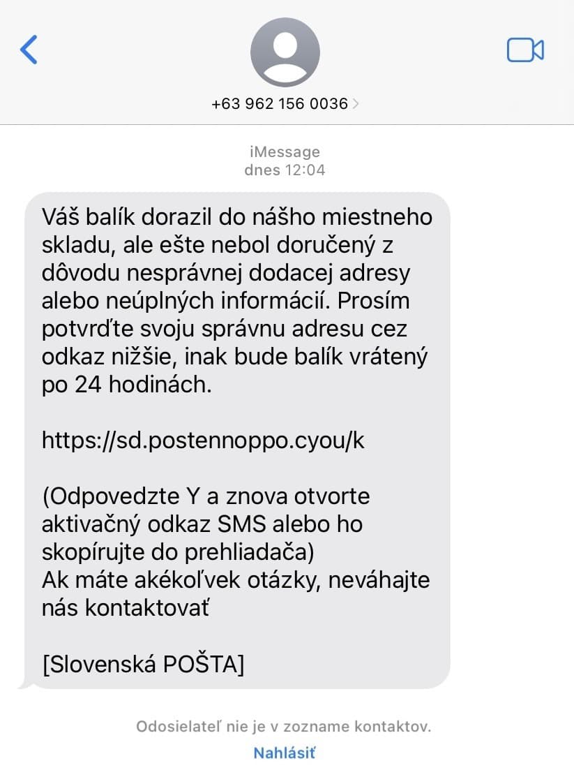 Príklad podvodu