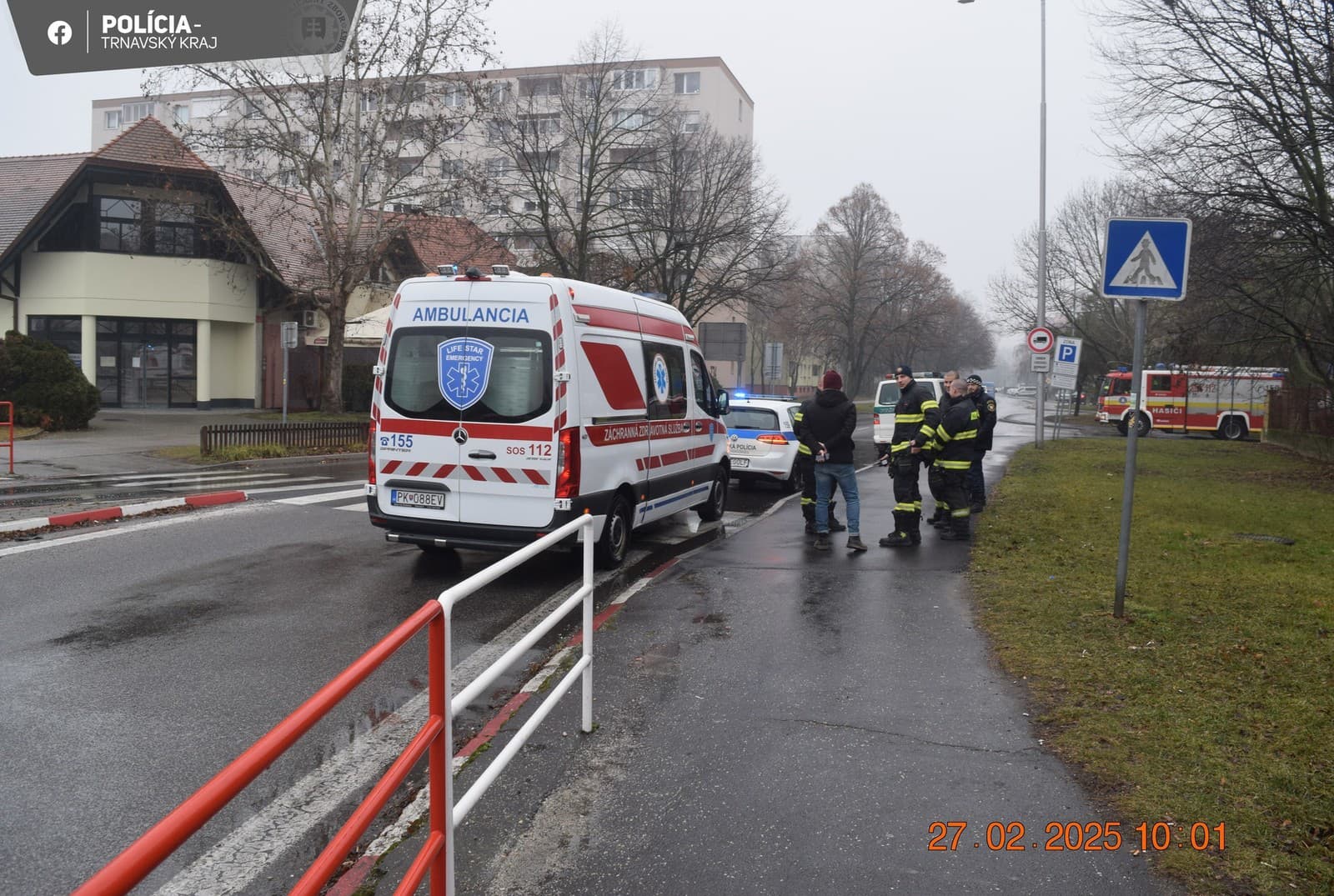 Dopravná nehoda na ulici Jilemnického v meste Dunajská Streda