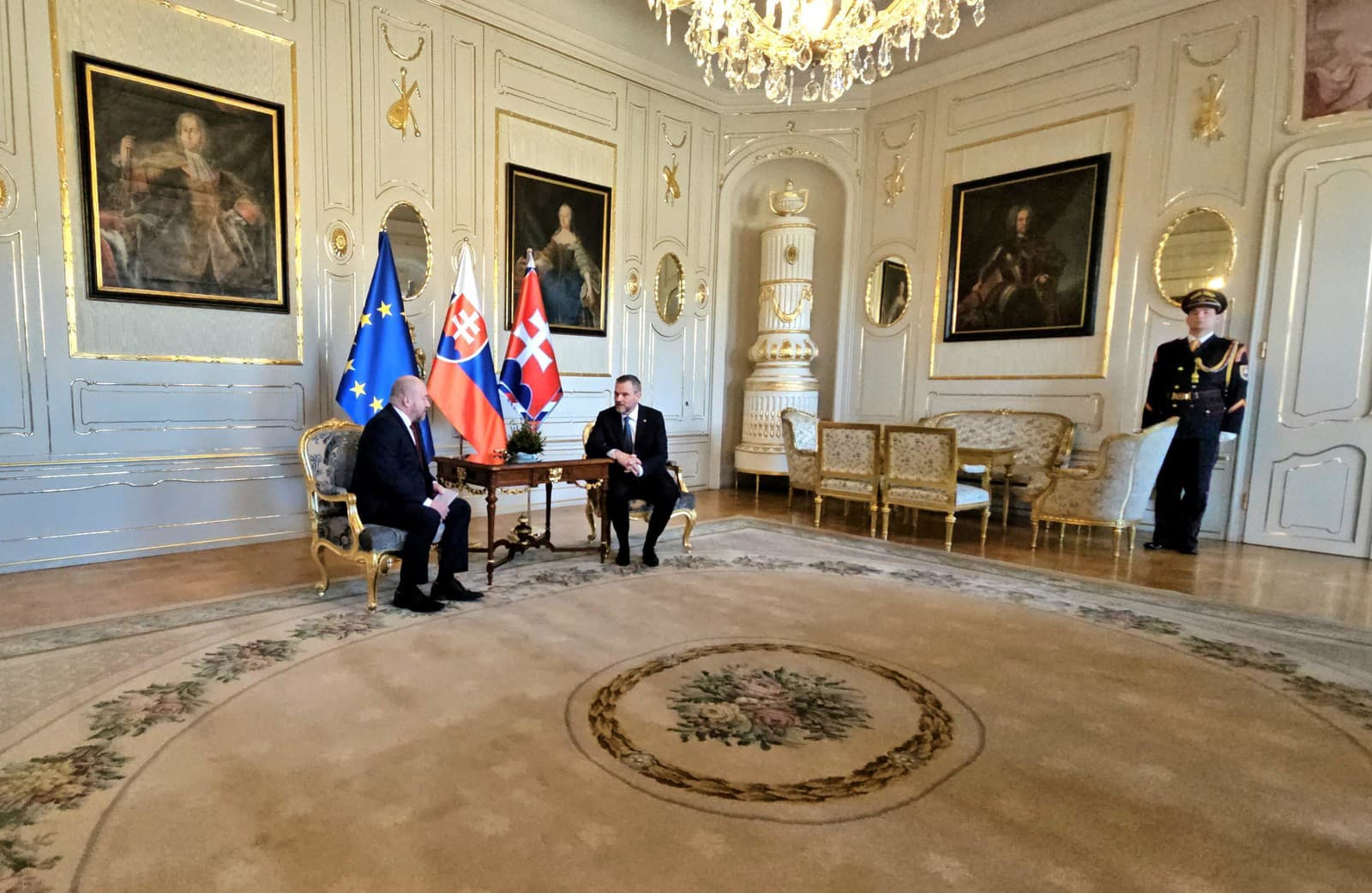 Rudolf Huliak na stretnutí s prezidentom Petrom Pellegrinim