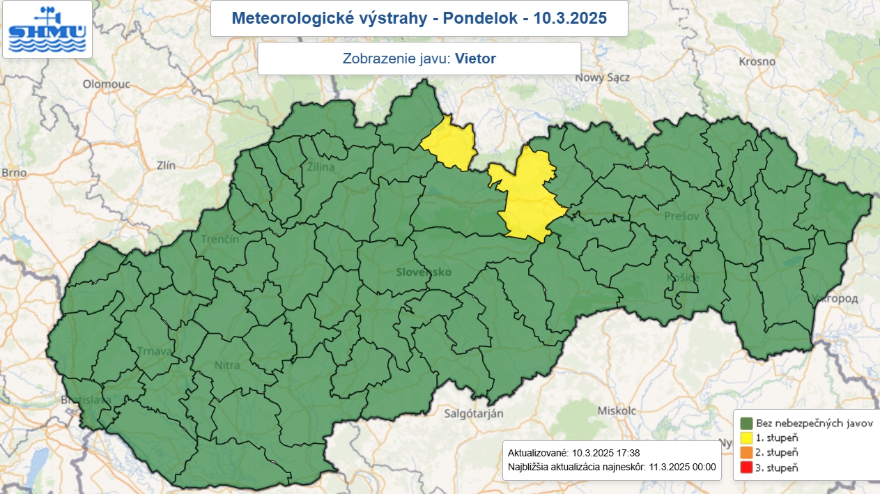 Meteorológovia vydali výstrahy pre