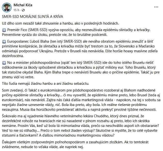 Opozícia po výskyte ohnísk