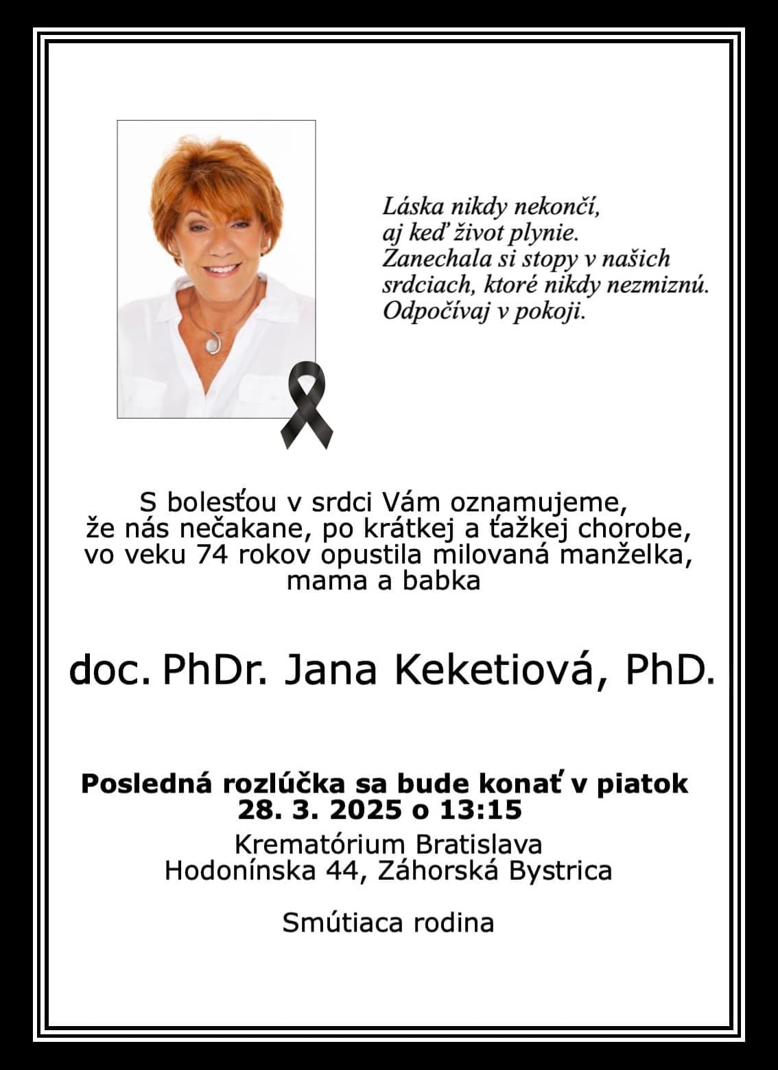 Exminister Keketi oplakáva stratu