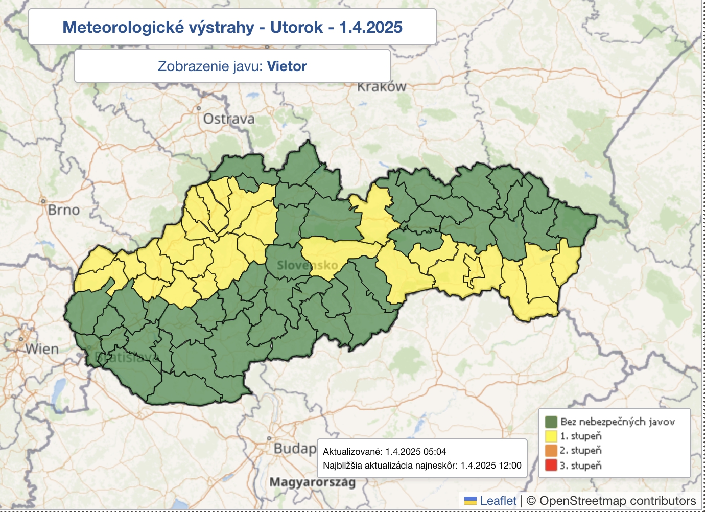 Meteorológovia varujú pred vetrom