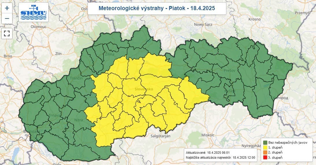 Vo viacerých okresoch Slovenska