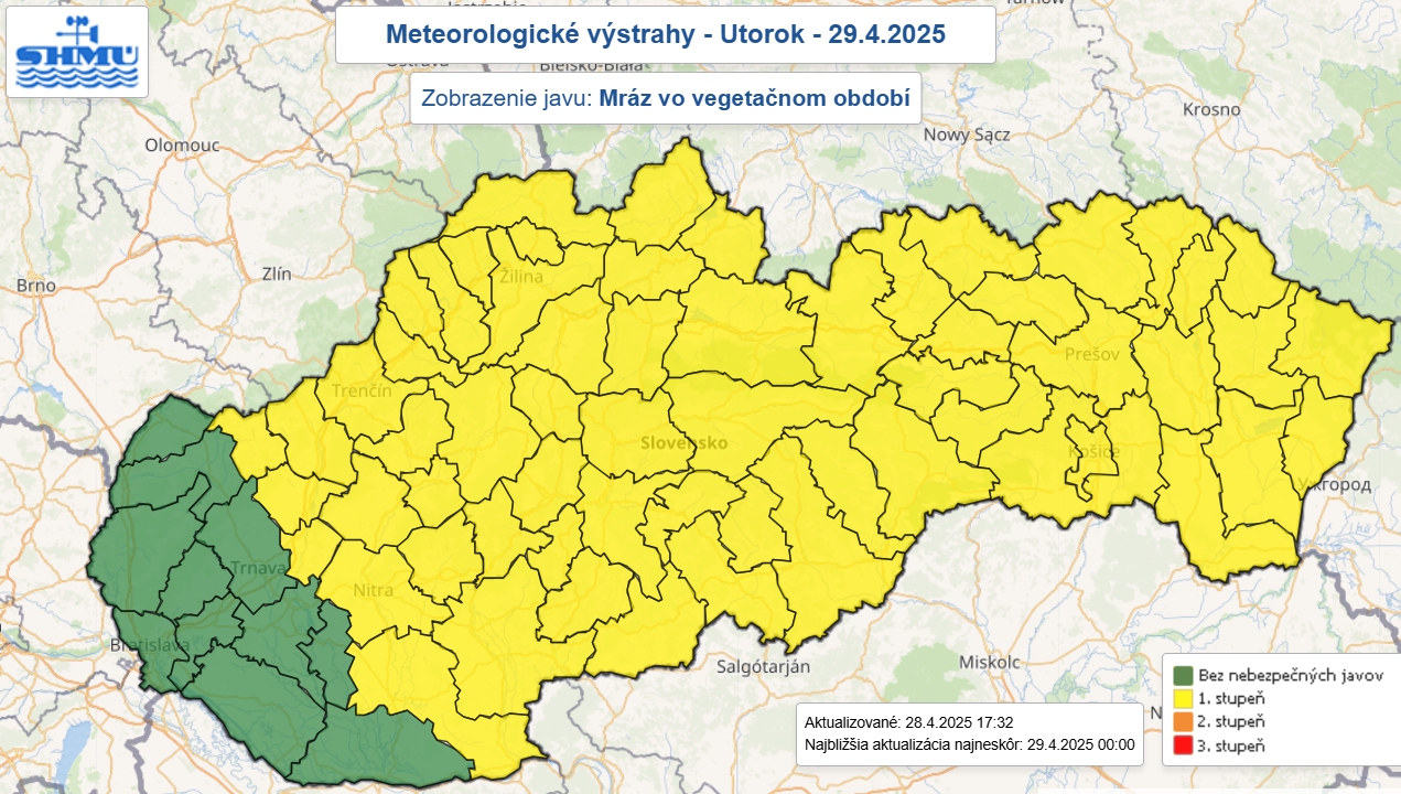 Teplé počasie vystrieda mrazivá