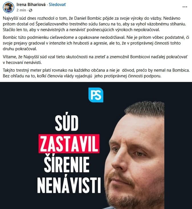 MIMORIADNE Extrémista Daniel Bombic