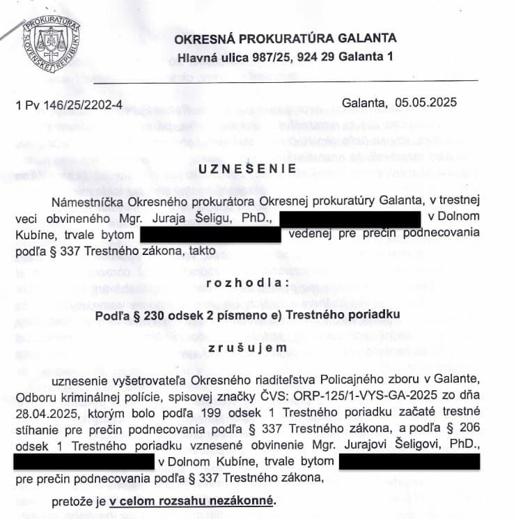 Šeligov prípad dlho netrval: