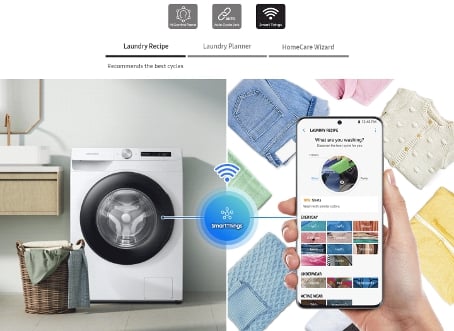 Inteligentné pranie s práčkou Samsung WW90T534DAE