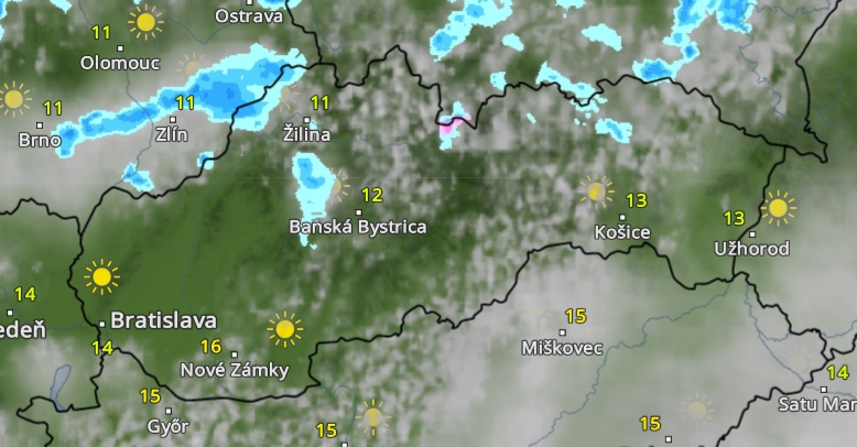 Predpoveď na piatok 18.00 h 