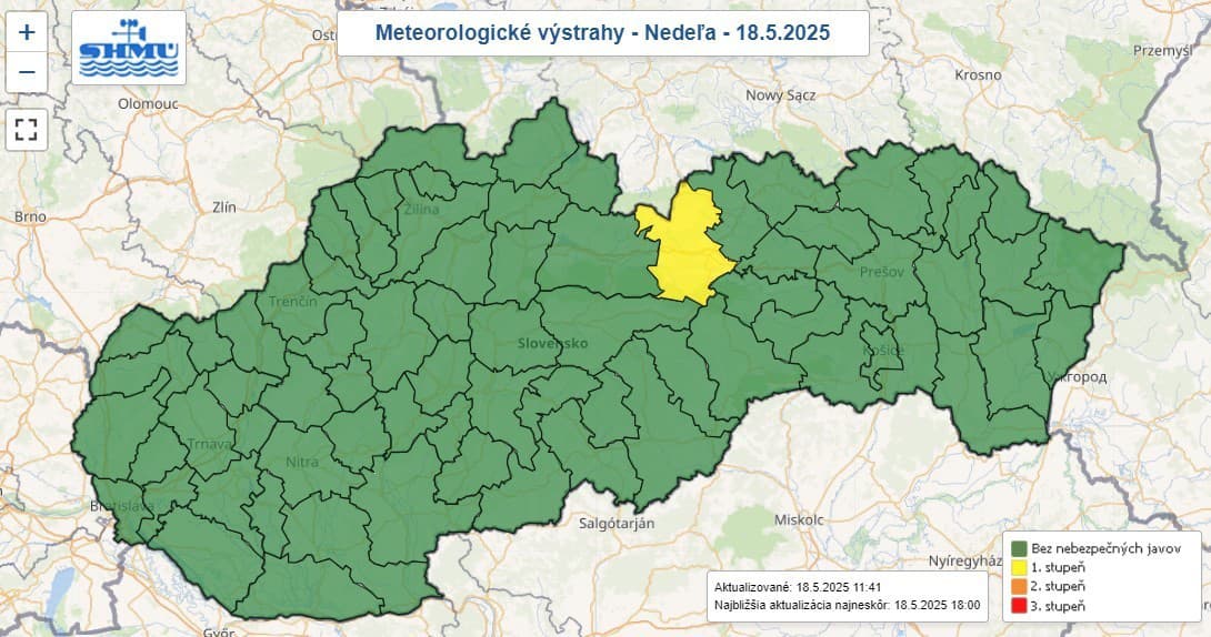 Počas nedele sa môže
