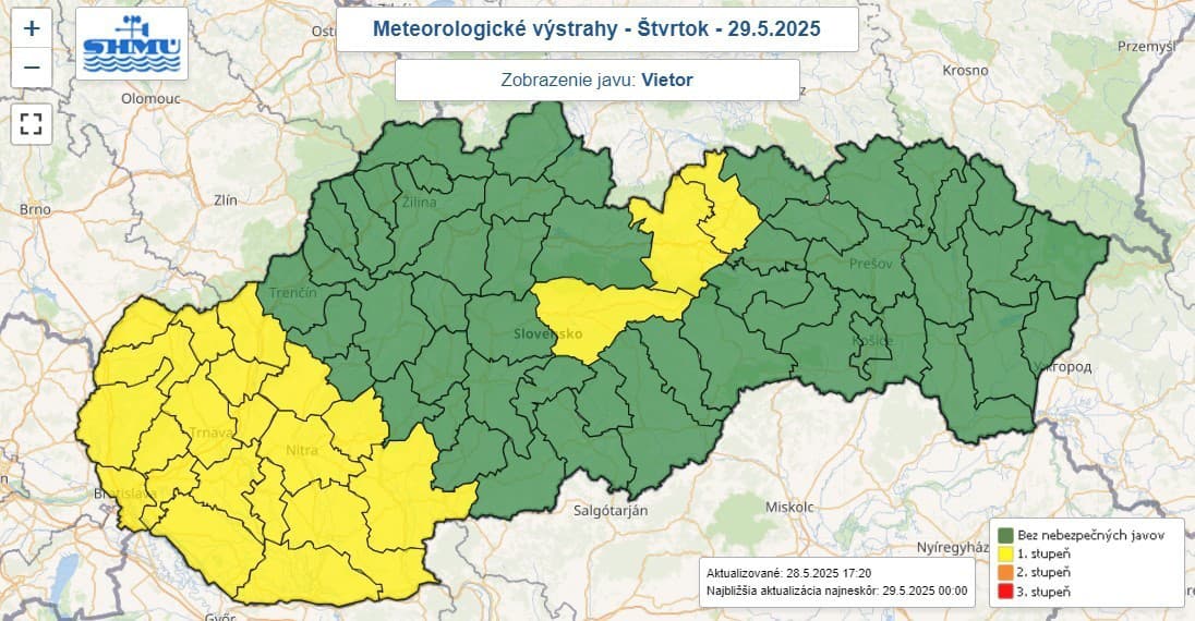 Vo viacerých okresoch Slovenska