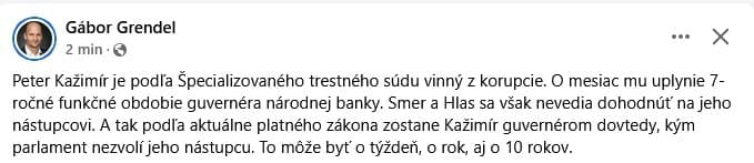 MIMORIADNE Súd rozhodol: Guvernér