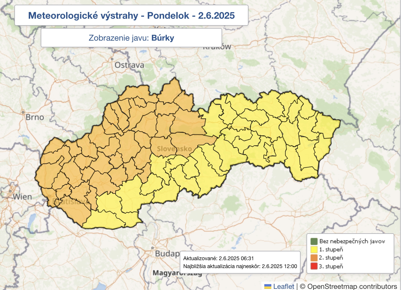 Na Slovensku hrozia búrky