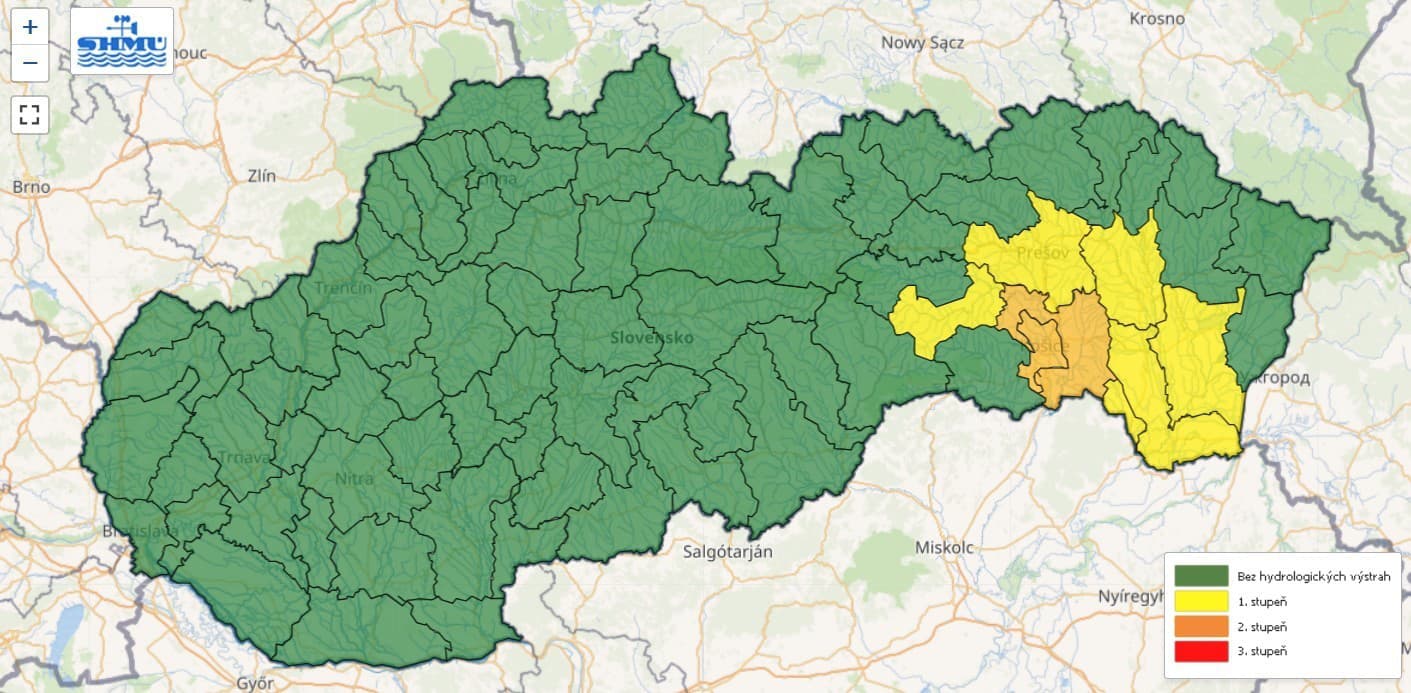 Meteorológovia na východe zvýšili