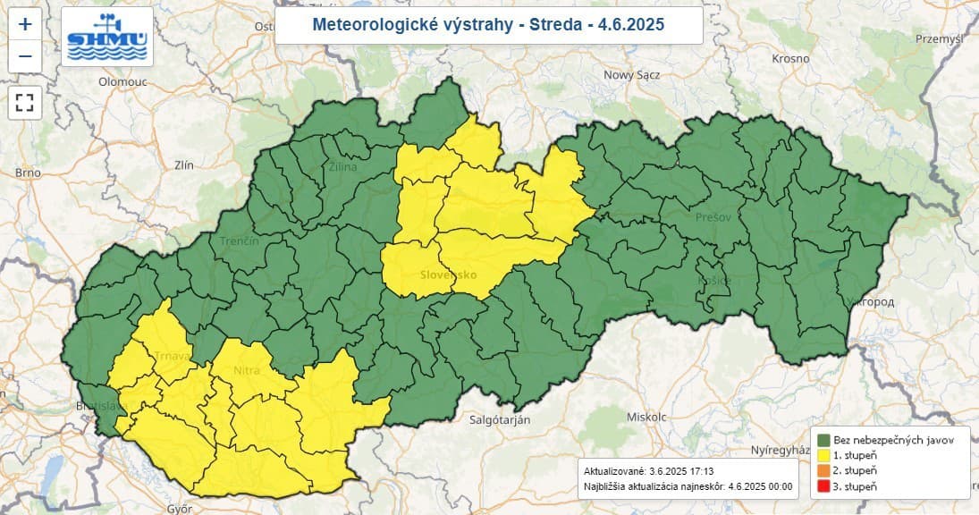 V stredu popoludní sa