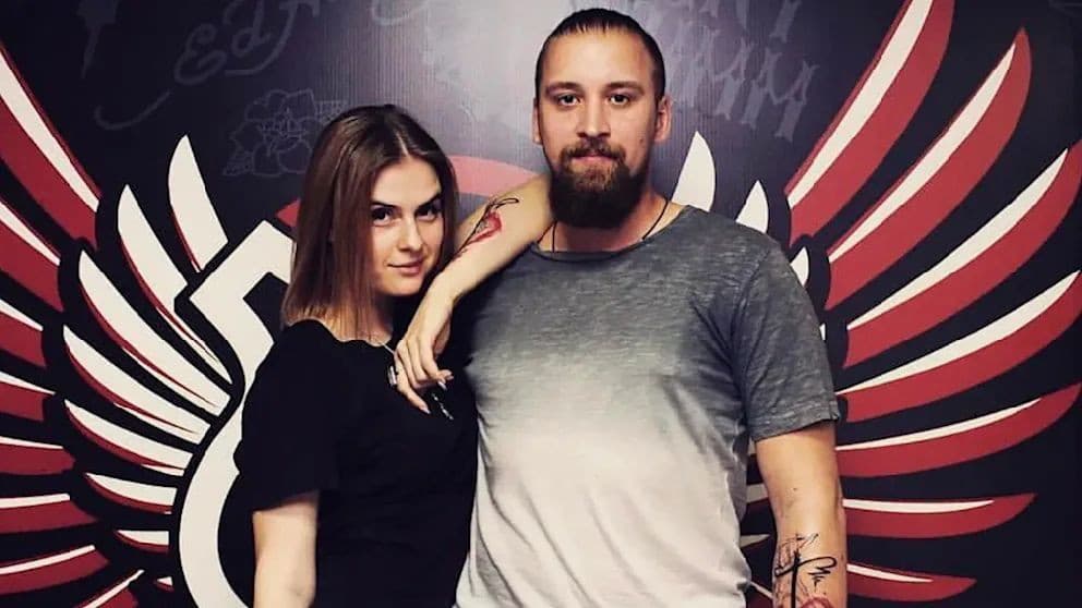 Arťom Timofejev s manželkou