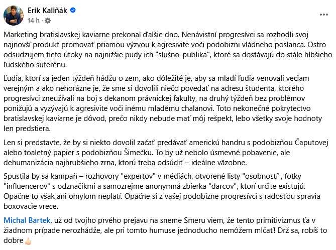 Mladý Kaliňák sa zastal