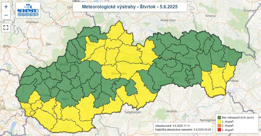V niektorých okresov Slovenska