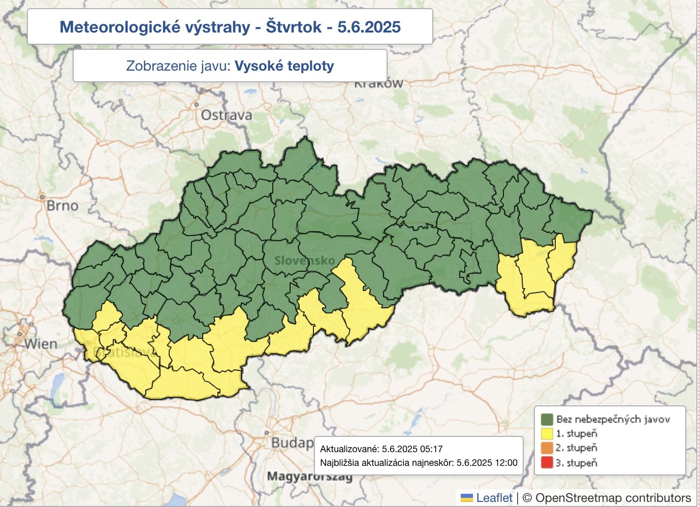 Meteorológovia vydali výstrahu pred vysokými teplotami