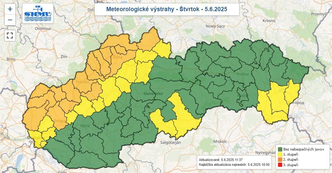 V okresoch pri západnej
