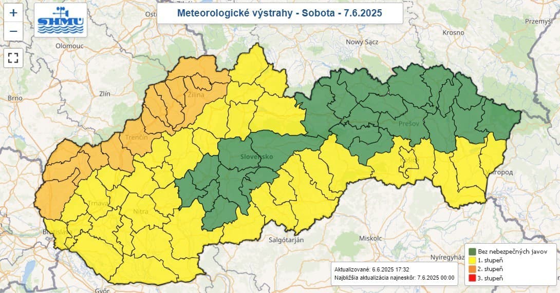 V sobotu platia miestami