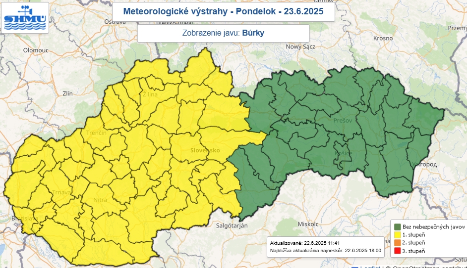 Slovensko zasiahnu búrky, horúčavy